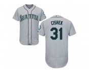 Men's Majestic Seattle Mariners #31 Steve Cishek Grey Flexbase Authentic Collection MLB Jersey