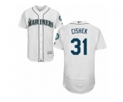 Men's Majestic Seattle Mariners #31 Steve Cishek White Flexbase Authentic Collection MLB Jersey