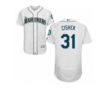 Men's Majestic Seattle Mariners #31 Steve Cishek White Flexbase Authentic Collection MLB Jersey