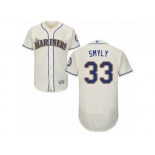 Men's Majestic Seattle Mariners #33 Drew Smyly Cream Flexbase Authentic Collection MLB Jersey