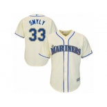 Men's Majestic Seattle Mariners #33 Drew Smyly Replica Cream Alternate Cool Base MLB Jersey