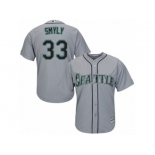 Men's Majestic Seattle Mariners #33 Drew Smyly Replica Grey Road Cool Base MLB Jersey