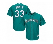 Men's Majestic Seattle Mariners #33 Drew Smyly Replica Teal Green Alternate Cool Base MLB Jersey