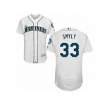 Men's Majestic Seattle Mariners #33 Drew Smyly White Flexbase Authentic Collection MLB Jersey