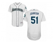 Men's Majestic Seattle Mariners #51 Randy Johnson White Flexbase Authentic Collection MLB Jersey