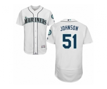 Men's Majestic Seattle Mariners #51 Randy Johnson White Flexbase Authentic Collection MLB Jersey