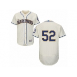 Men's Majestic Seattle Mariners #52 Carlos Ruiz Cream Flexbase Authentic Collection MLB Jersey