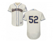 Men's Majestic Seattle Mariners #52 Carlos Ruiz Cream Flexbase Authentic Collection MLB Jersey