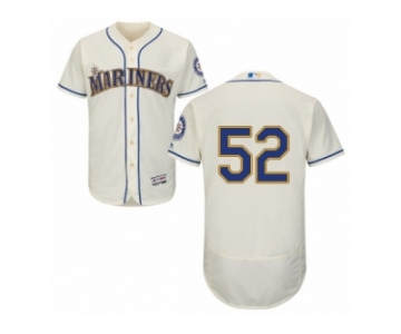 Men's Majestic Seattle Mariners #52 Carlos Ruiz Cream Flexbase Authentic Collection MLB Jersey