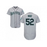 Men's Majestic Seattle Mariners #52 Carlos Ruiz Grey Flexbase Authentic Collection MLB Jersey