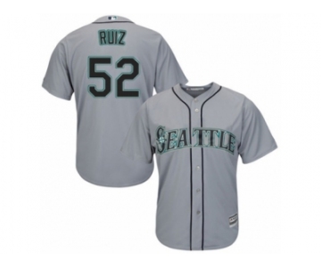 Men's Majestic Seattle Mariners #52 Carlos Ruiz Replica Grey Road Cool Base MLB Jersey