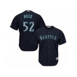 Men's Majestic Seattle Mariners #52 Carlos Ruiz Replica Navy Blue Alternate 2 Cool Base MLB Jersey