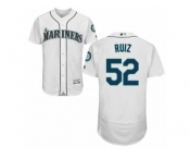 Men's Majestic Seattle Mariners #52 Carlos Ruiz White Flexbase Authentic Collection MLB Jersey