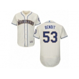 Men's Majestic Seattle Mariners #53 Joaquin Benoit Cream Flexbase Authentic Collection MLB Jersey