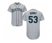 Men's Majestic Seattle Mariners #53 Joaquin Benoit Grey Flexbase Authentic Collection MLB Jersey