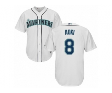 Men's Majestic Seattle Mariners #8 Norichika Aoki Replica White Home Cool Base MLB Jersey