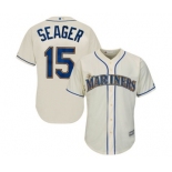 Men's Seattle Mariners #15 Kyle Seager Majestic Cream Cool Base Player Jersey