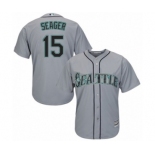 Men's Seattle Mariners #15 Kyle Seager Majestic Gray Cool Base Player Jersey