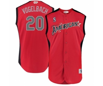 Men's Seattle Mariners #20 Dan Vogelbach Authentic Red American League 2019 Baseball All-Star Jersey