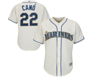 Men's Seattle Mariners #22 Robinson Cano Majestic Cream Cool Base Player Jersey