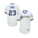 Men's Seattle Mariners #23 Nelson Cruz Majestic White Flexbase Authentic Collection Cooperstown Player Jersey