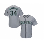 Men's Seattle Mariners #34 Felix Hernandez Majestic Gray Cool Base Player Jersey