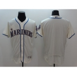 Men's Seattle Mariners Blank Majestic Cream Flexbase Authentic Collection Team Jersey