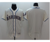 Men's Seattle Mariners Blank Majestic Cream Flexbase Authentic Collection Team Jersey