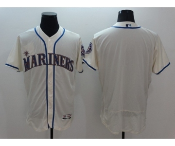 Men's Seattle Mariners Blank Majestic Cream Flexbase Authentic Collection Team Jersey