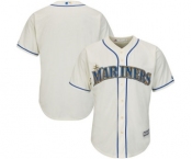 Men's Seattle Mariners Blank Majestic Cream Official Cool Base Jersey