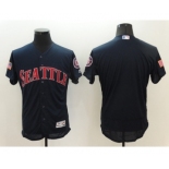 Men's Seattle Mariners Blank Majestic Navy Fashion Stars & Stripes Flex Base Jersey