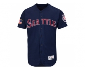 Men's Seattle Mariners Blank Navy Blue Stitched 2016 Fashion Stars & Stripes Flex Base Baseball Jersey