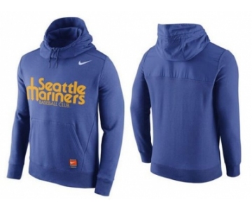 Men's Seattle Mariners Nike Blue Cooperstown Collection Hybrid Pullover Hoodie