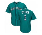 Seattle Mariners #1 Jarrod Dyson Authentic Teal Green Team Logo Fashion Cool Base MLB Jersey