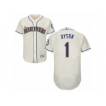 Seattle Mariners #1 Jarrod Dyson Cream Flexbase Authentic Collection MLB Jersey