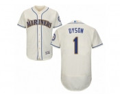 Seattle Mariners #1 Jarrod Dyson Cream Flexbase Authentic Collection MLB Jersey