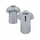 Seattle Mariners #1 Jarrod Dyson Grey Flexbase Authentic Collection MLB Jersey