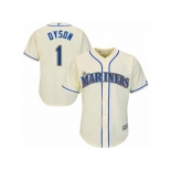 Seattle Mariners #1 Jarrod Dyson Replica Cream Alternate Cool Base MLB Jersey