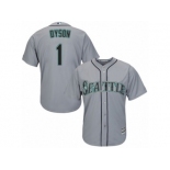 Seattle Mariners #1 Jarrod Dyson Replica Grey Road Cool Base MLB Jersey