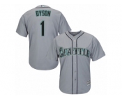 Seattle Mariners #1 Jarrod Dyson Replica Grey Road Cool Base MLB Jersey