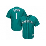 Seattle Mariners #1 Jarrod Dyson Replica Teal Green Alternate Cool Base MLB Jersey