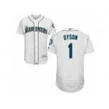 Seattle Mariners #1 Jarrod Dyson White Flexbase Authentic Collection MLB Jersey