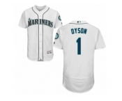 Seattle Mariners #1 Jarrod Dyson White Flexbase Authentic Collection MLB Jersey