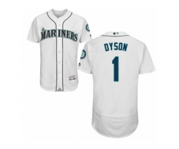 Seattle Mariners #1 Jarrod Dyson White Flexbase Authentic Collection MLB Jersey