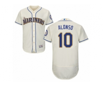 Seattle Mariners #10 Yonder Alonso Cream Flexbase Authentic Collection MLB Jersey