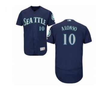 Seattle Mariners #10 Yonder Alonso Navy Blue Flexbase Authentic Collection MLB Jersey