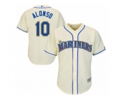 Seattle Mariners #10 Yonder Alonso Replica Cream Alternate Cool Base MLB Jersey