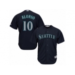 Seattle Mariners #10 Yonder Alonso Replica Navy Blue Alternate 2 Cool Base MLB Jersey