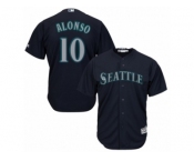 Seattle Mariners #10 Yonder Alonso Replica Navy Blue Alternate 2 Cool Base MLB Jersey