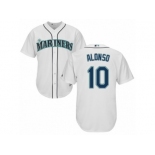 Seattle Mariners #10 Yonder Alonso Replica White Home Cool Base MLB Jersey